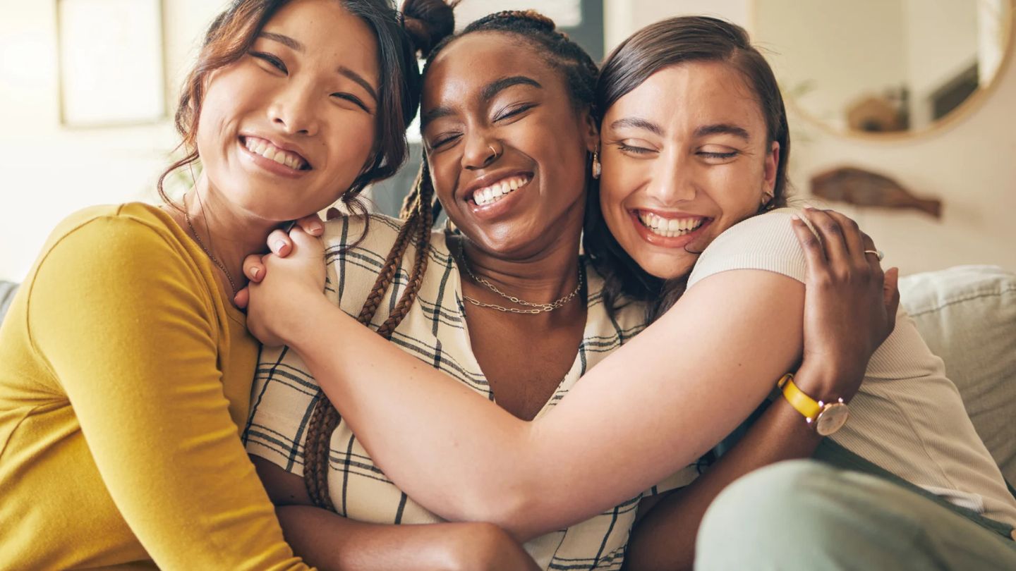 Happy Group Of Women Embracing Oral Health