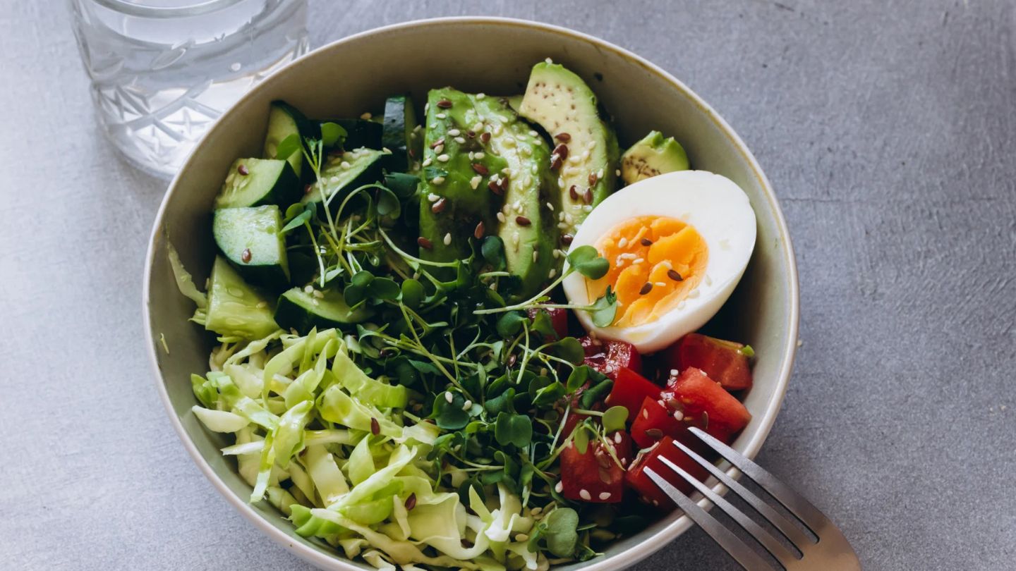 Healthy Salad With Avocado And Egg
